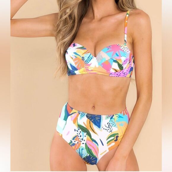 Multi Print High Rise Bikini - Picture 6 of 15